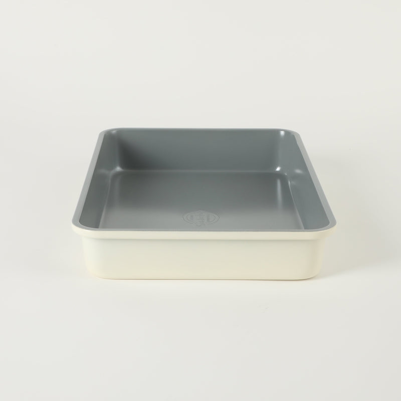 Sur la Table Kitchen Essentials Bake Sale 13" x 9" Carbon Steel Roaster Pan - Eggshell - Rectangle - Grey Nonstick Interior - Color Label