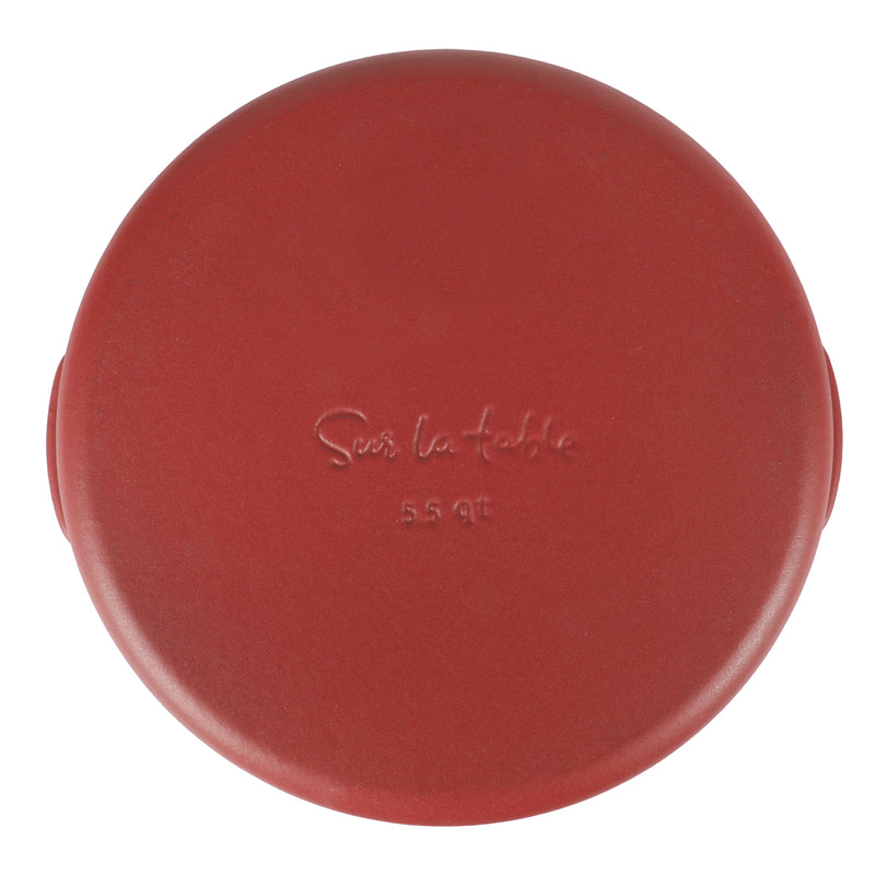 Sur la Table Millau 5.5qt Enamel Cast Iron Dutch Oven W/Lid - Off White Int - Rose Gold Knob - Round - GBX