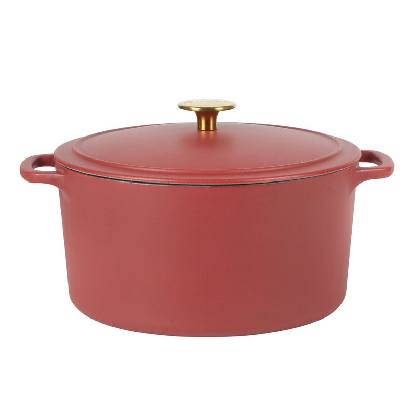 Sur la Table Millau 5.5qt Enamel Cast Iron Dutch Oven W/Lid - Off White Int - Rose Gold Knob - Round - GBX