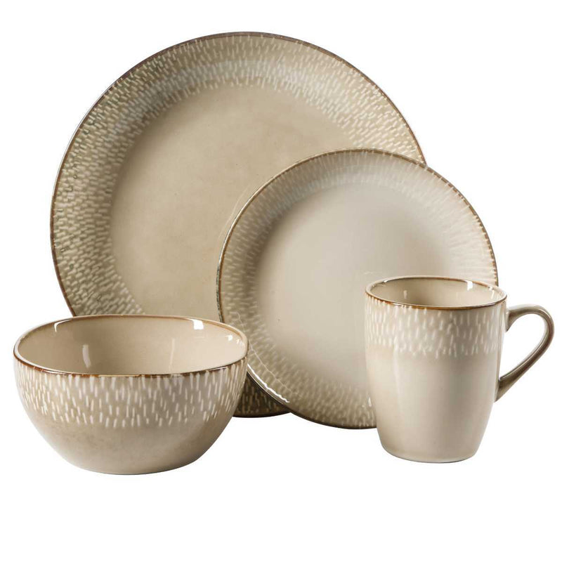 Meritage Jasper 16pc Stoneware Dinnerware Set - Brown Box