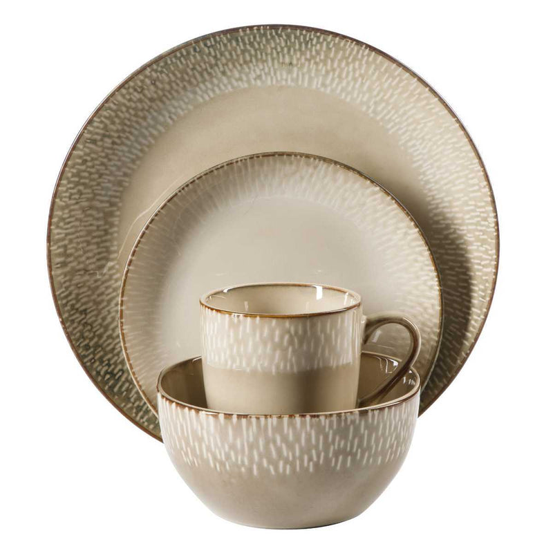 Meritage Jasper 16pc Stoneware Dinnerware Set - Brown Box