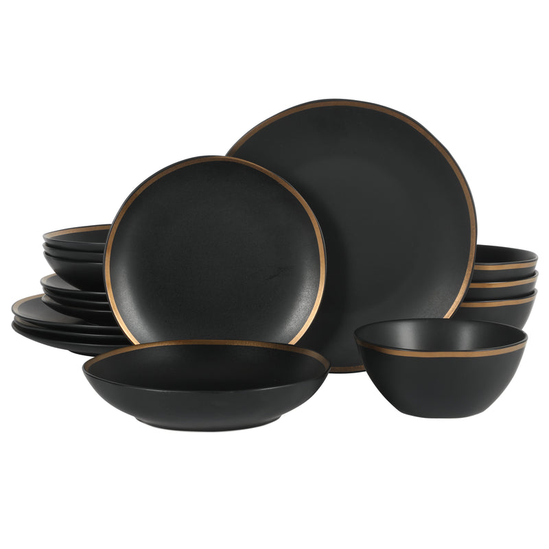 Gibson Elite King's Road 16pc Porcelain Double Bowl Dinnerware Set - Factory Remailer