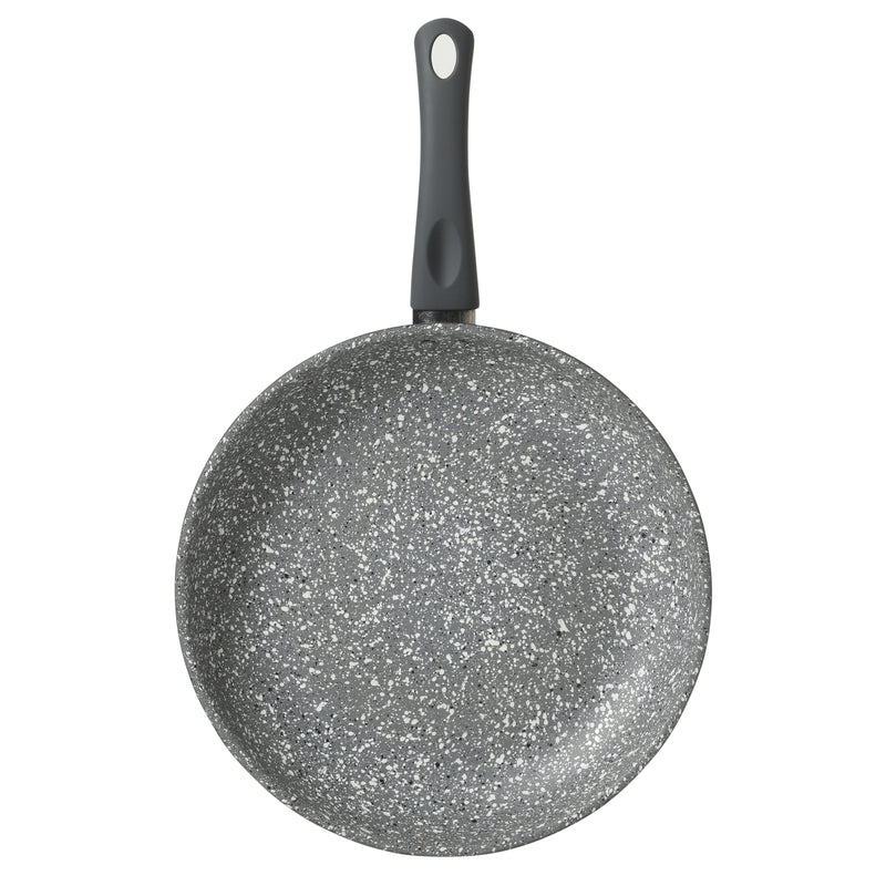 Gibson Home Clipperton 12" Carbon Steel Frying Pan - Grey Speckle Interior - Matte Charcoal Exterior - Soft Touch Handle - Open Stock w/ Color Label