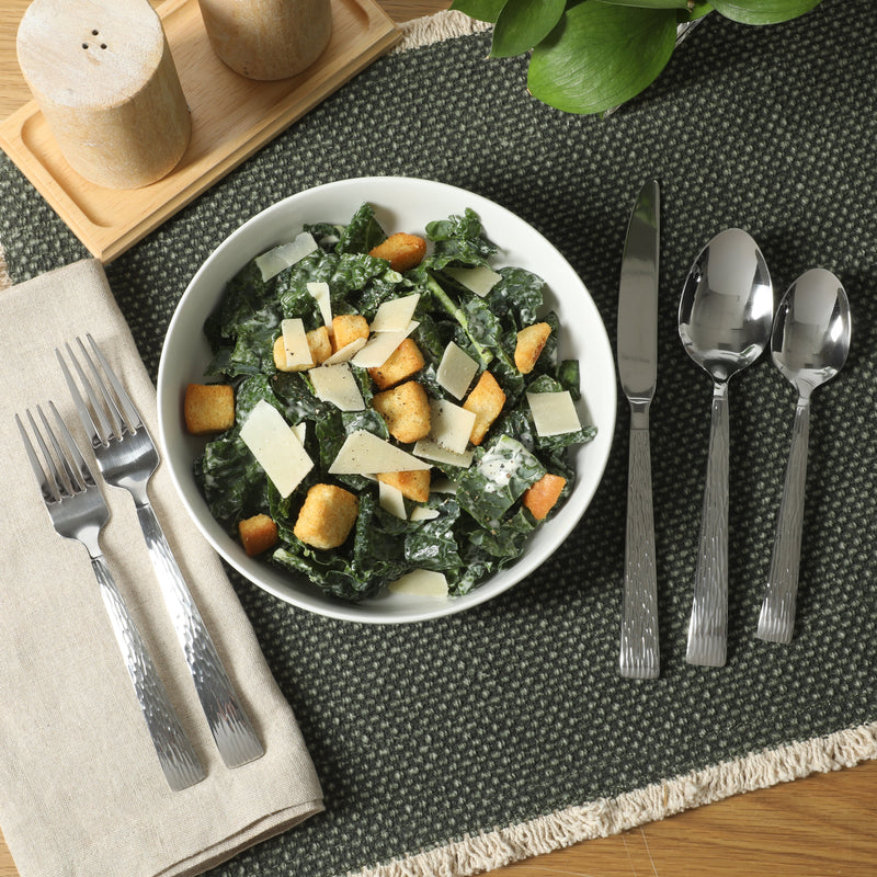 Gibson Home Cowper 20pc Flatware Set - Silver - Polished Hammered - Stainless Steel - Open Window Gift Box