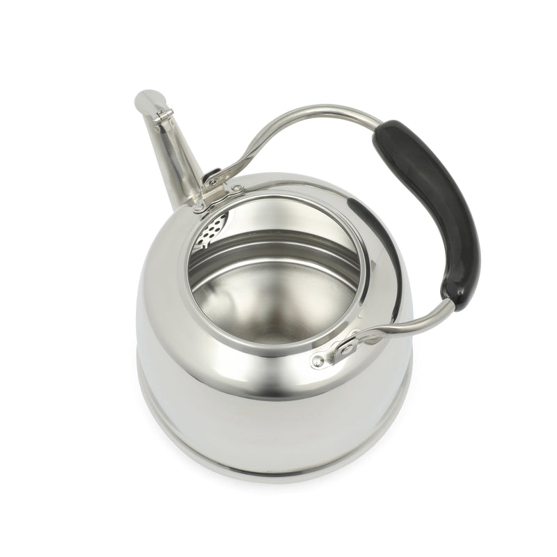 Martha Stewart Kingstree 1.9qt Stainless Steel Whistling Teakettle w/ Lid - Electrolysis Interior & Exterior - Bakelite Handle - Gift Box