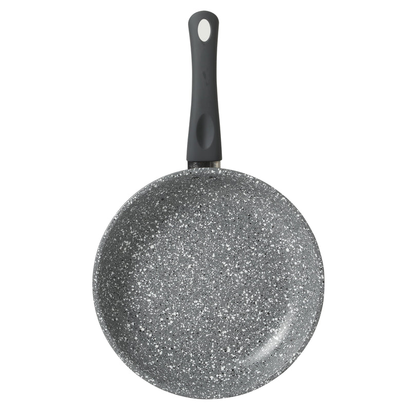 Gibson Home Clipperton 10" Carbon Steel Frying Pan - Grey Speckle Interior - Matte Charcoal Exterior - Soft Touch Handle - Open Stock w/ Color Label
