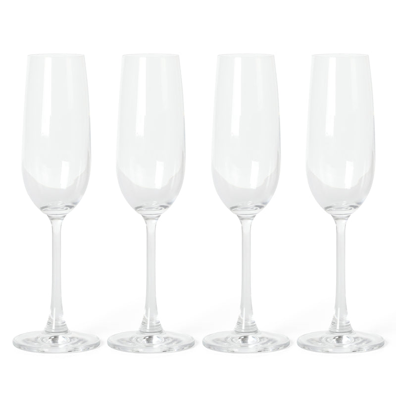 Martha Stewart Vivica 4pc 7.3oz Stemmed Flute Glass Set - Clear - Open Window Gift Box