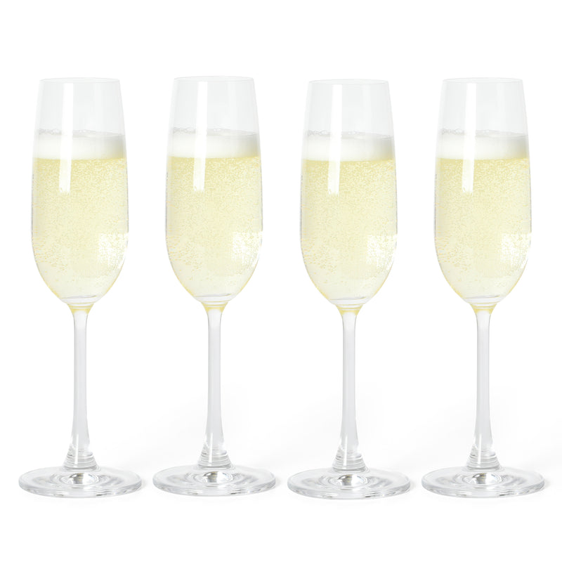Martha Stewart Vivica 4pc 7.3oz Stemmed Flute Glass Set - Clear - Open Window Gift Box