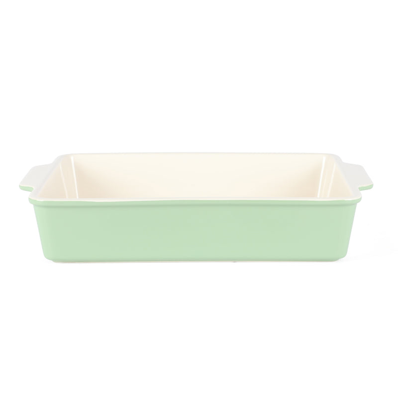 Martha Stewart Everyday Tilden 9" x 13" Baker w/ PP Lid - Two-Tone - Rectangle - Solid Color - Stoneware - Color Sleeve W/ Rm