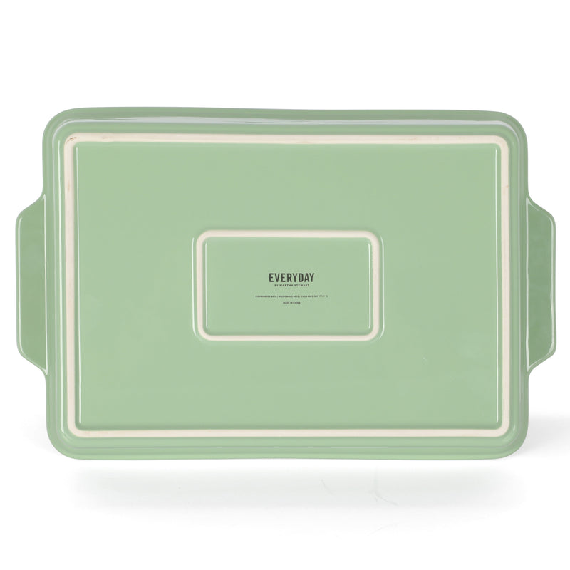 Martha Stewart Everyday Tilden 9" x 13" Baker w/ PP Lid - Two-Tone - Rectangle - Solid Color - Stoneware - Color Sleeve W/ Rm