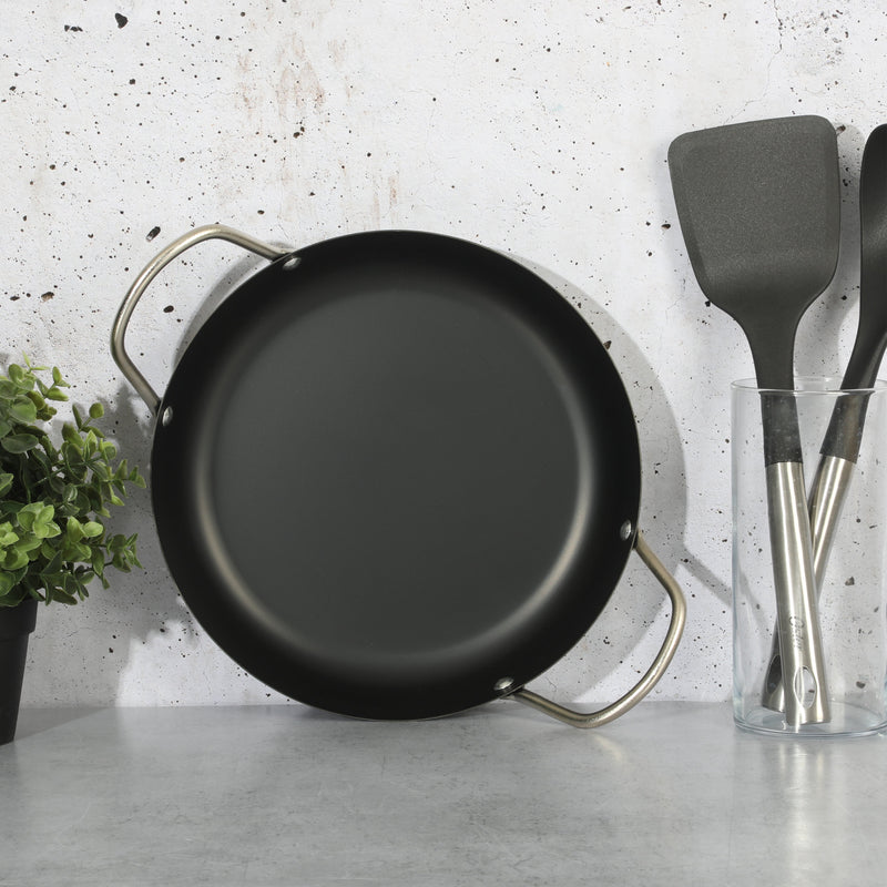 Oster Smithfire 11" Non-Stick Steel Paella Pan - Matte Black - Color Label