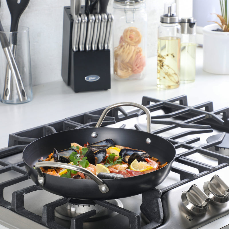 Oster Smithfire 11" Non-Stick Steel Paella Pan - Matte Black - Color Label