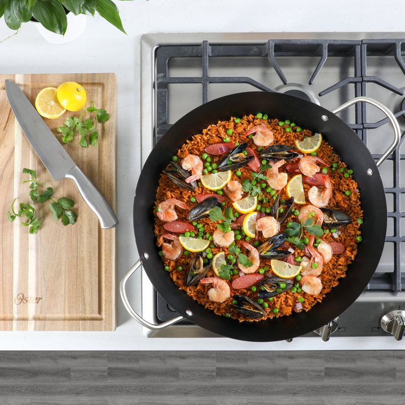 Oster Smithfire 16" Non-Stick Steel Paella Pan - Matte Black - Color Label
