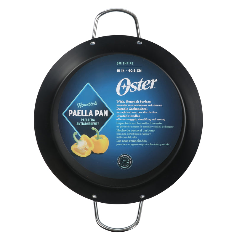 Oster Smithfire 16" Non-Stick Steel Paella Pan - Matte Black - Color Label