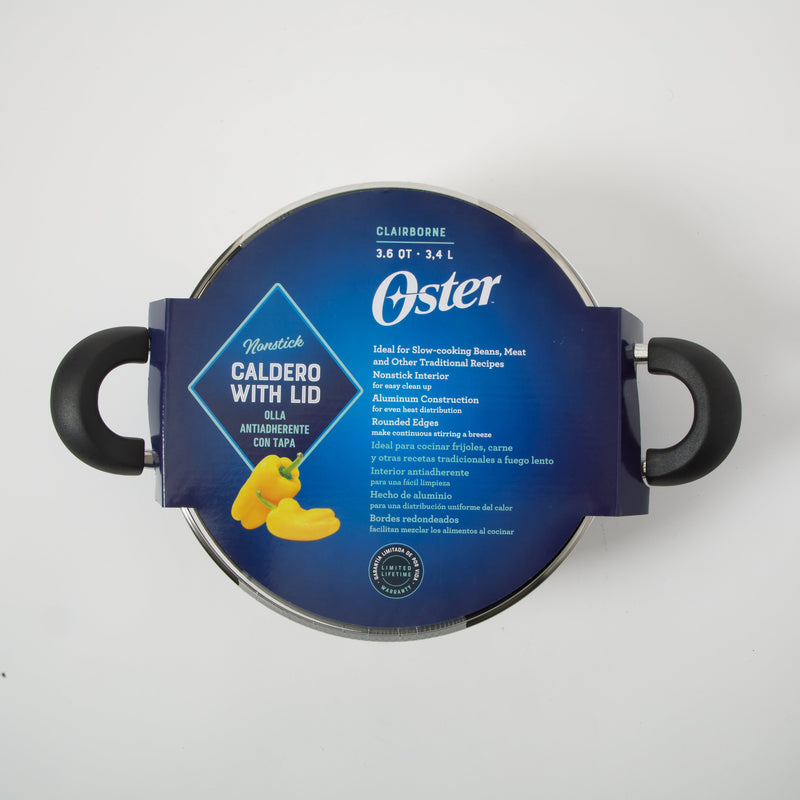 Oster Clairborne 3.6qt Aluminum Caldero w/Glass Lid - White - Color Sleeve