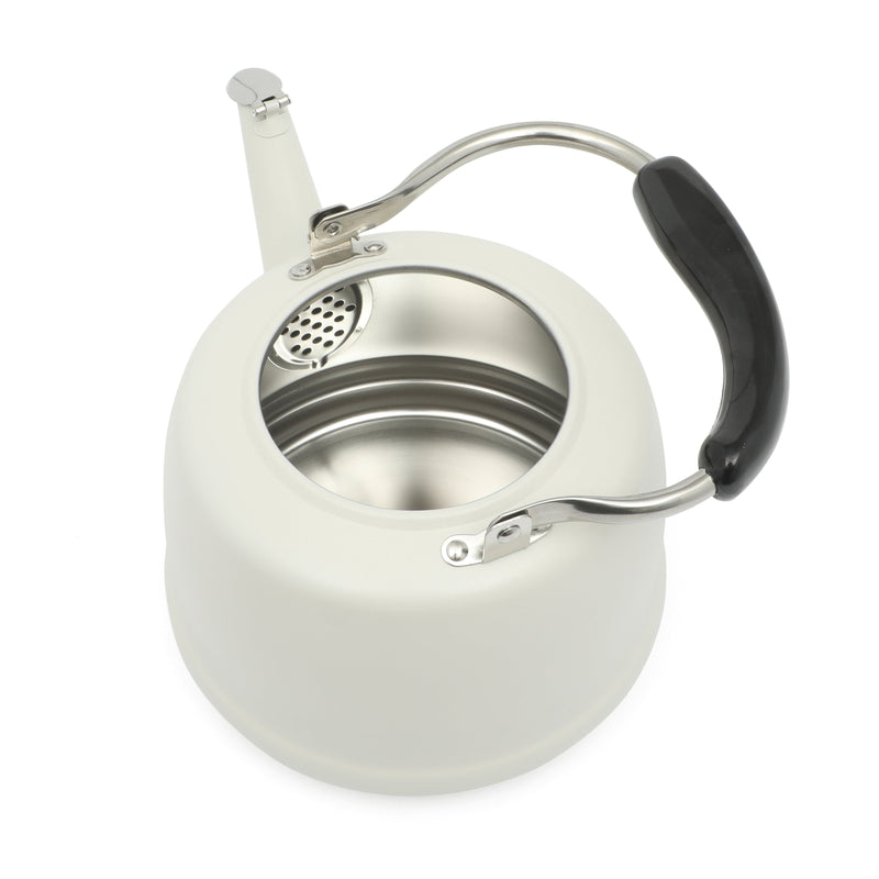 Martha Stewart Kingstree 1.9qt Stainless Steel Whistling Teakettle w/ Lid - Electrolysis Interior & Exterior - Bakelite Handle - Gift Box