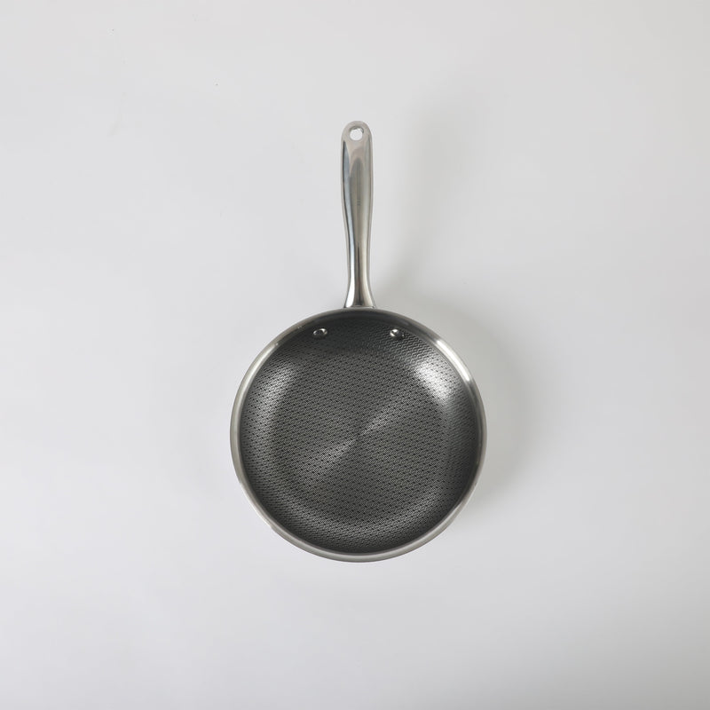 Oster Modessa 8" Triply Stainless Steel Frying Pan - Etching Nonstick Interior - Long Handle - Color Sleeve