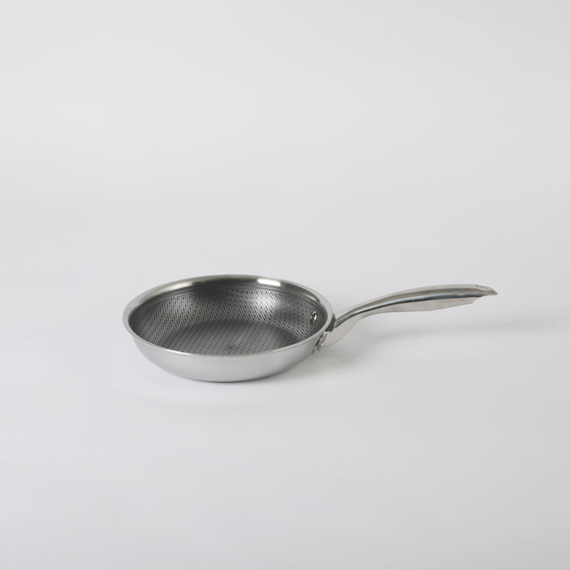 Oster Modessa 8" Triply Stainless Steel Frying Pan - Etching Nonstick Interior - Long Handle - Color Sleeve