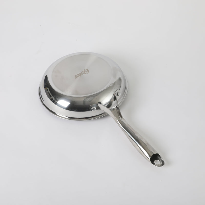 Oster Modessa 8" Triply Stainless Steel Frying Pan - Etching Nonstick Interior - Long Handle - Color Sleeve