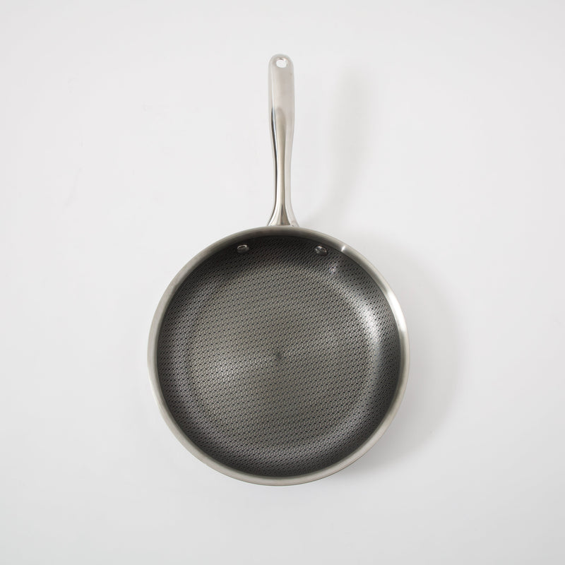 Oster Modessa 9.5" Triply Stainless Steel Frying Pan - Etching Nonstick Interior - Long Handle - Color Sleeve