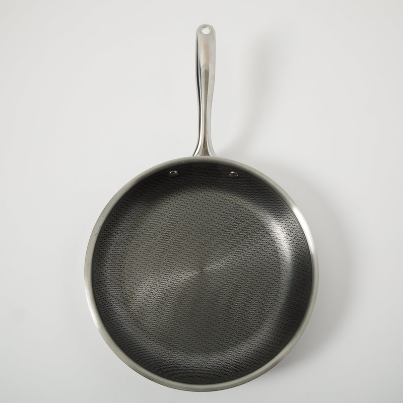Oster Modessa 11" Triply Stainless Steel Frying Pan - Etching Nonstick Interior - Long Handle - Color Sleeve