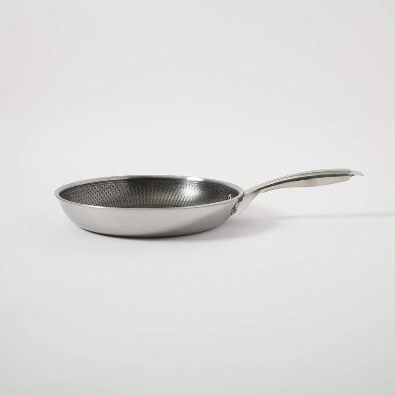 Oster Modessa 11" Triply Stainless Steel Frying Pan - Etching Nonstick Interior - Long Handle - Color Sleeve
