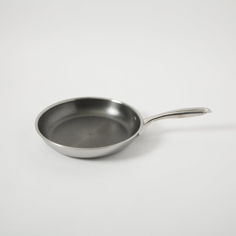 Oster Modessa 11" Triply Stainless Steel Frying Pan - Etching Nonstick Interior - Long Handle - Color Sleeve