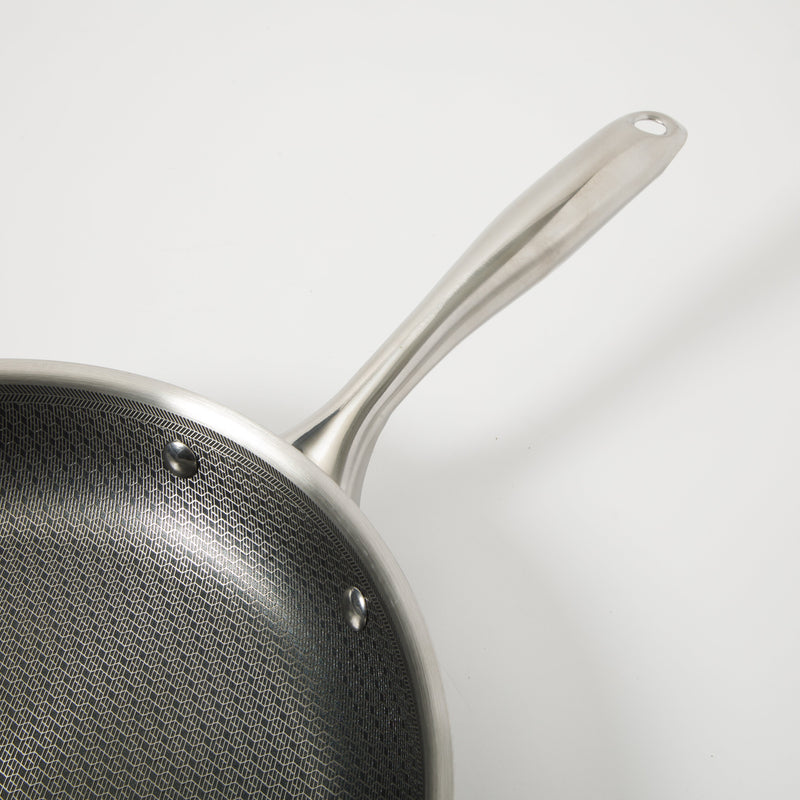 Oster Modessa 11" Triply Stainless Steel Frying Pan - Etching Nonstick Interior - Long Handle - Color Sleeve
