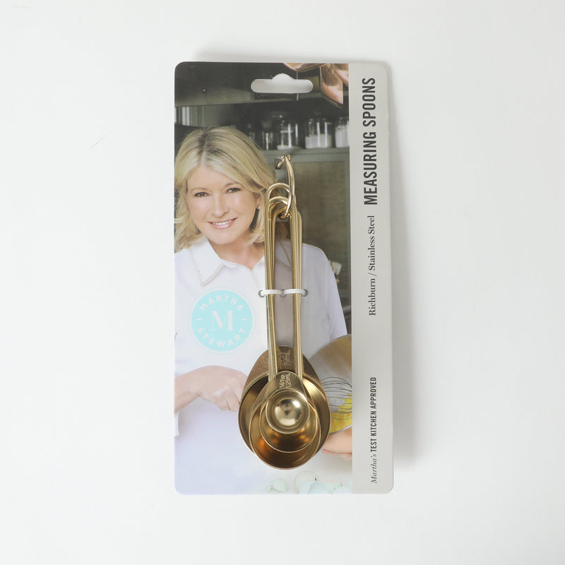 Martha Stewart Richburn Gold 4pc Stainless Steel Measuring Spoons - Tie Card