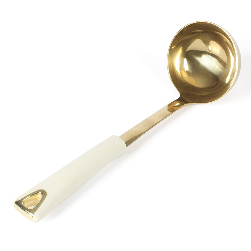 Martha Stewart Lockton 5pc Kitchen Tool Set - Linen - Gold Stainless Steel & Nylon Head - PP & Gold Stainless Steel PVD Handle - Gift Box w/ Remailer