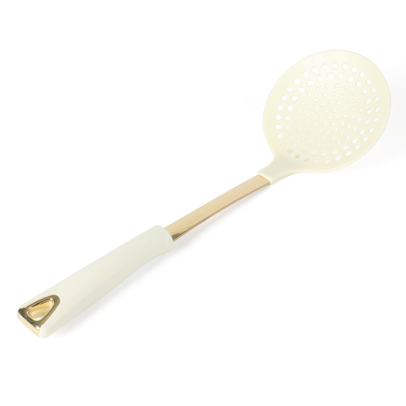 Martha Stewart Lockton 5pc Kitchen Tool Set - Linen - Gold Stainless Steel & Nylon Head - PP & Gold Stainless Steel PVD Handle - Gift Box w/ Remailer