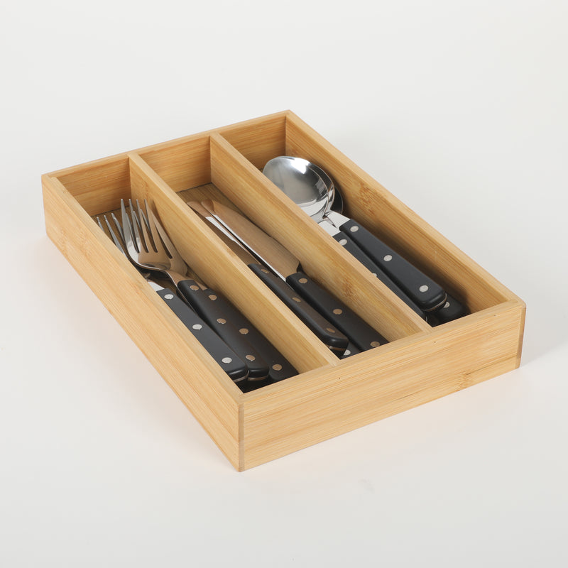 Martha Stewart Everyday Mosby 12pc Flatware Set w/ Bamboo Caddy - ABS Handle - SS - PET Box