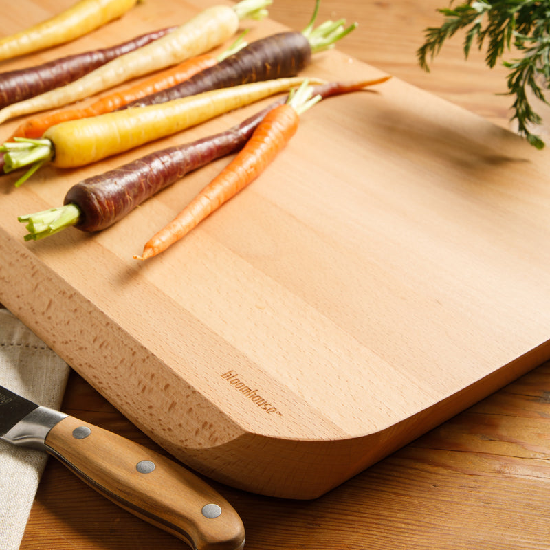 Bloomhouse Lake Como 20" Cutting Board - Oil Coated Beech Wood - Color Sleeve w/ Remailer
