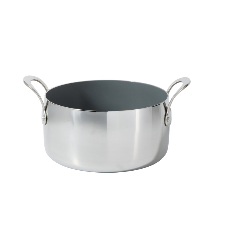 Bloomhouse 8pc Triply Stainless Steel Cookware Set - Grey Ceramic Interior- Gift Box w/ Remailer