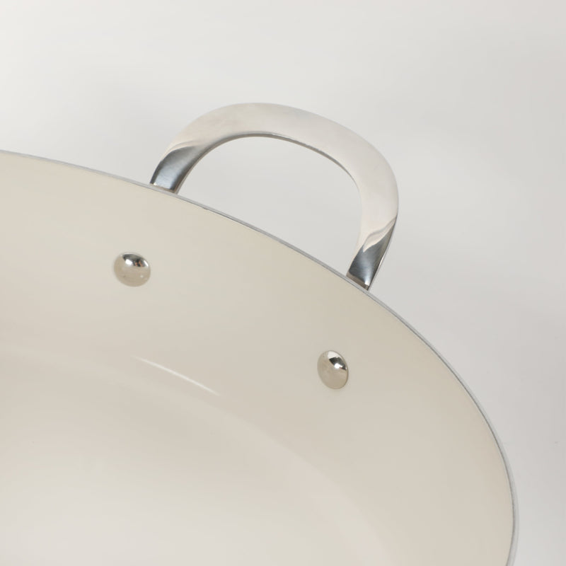 Bloomhouse 6qt Triply Stainless Steel Sauté w/ lid & Helper Handle - White Ceramic Interior - Gift Box w/ Remailer