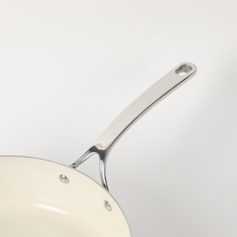 Bloomhouse 6qt Triply Stainless Steel Sauté w/ lid & Helper Handle - White Ceramic Interior - Gift Box w/ Remailer