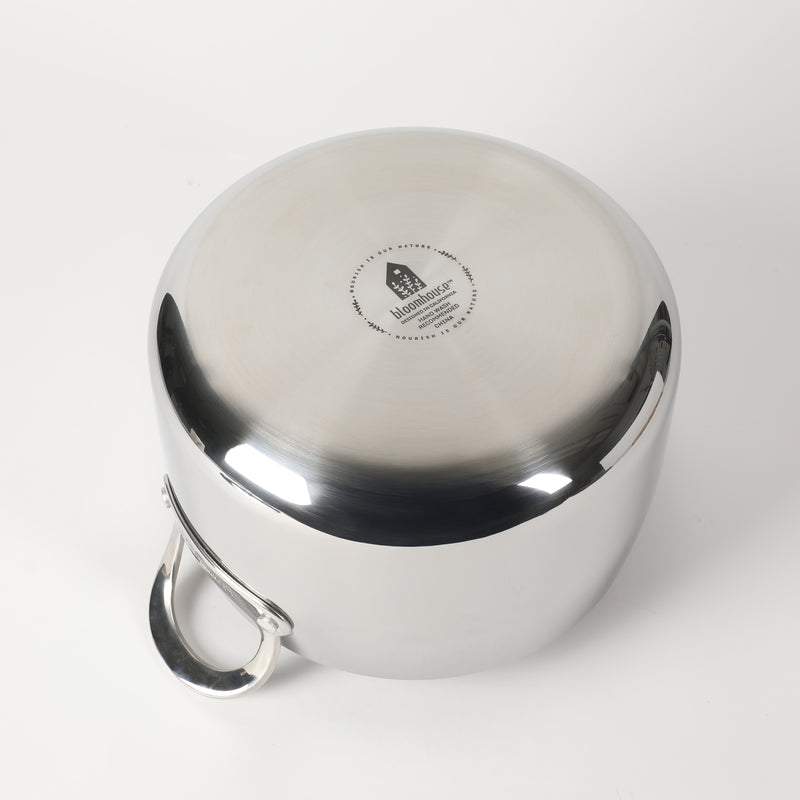 Bloomhouse 8qt Triply Stainless Steel Stock Pot W/ Stainless Steel Lid - White Ceramic Int - GBX w/ Remailer