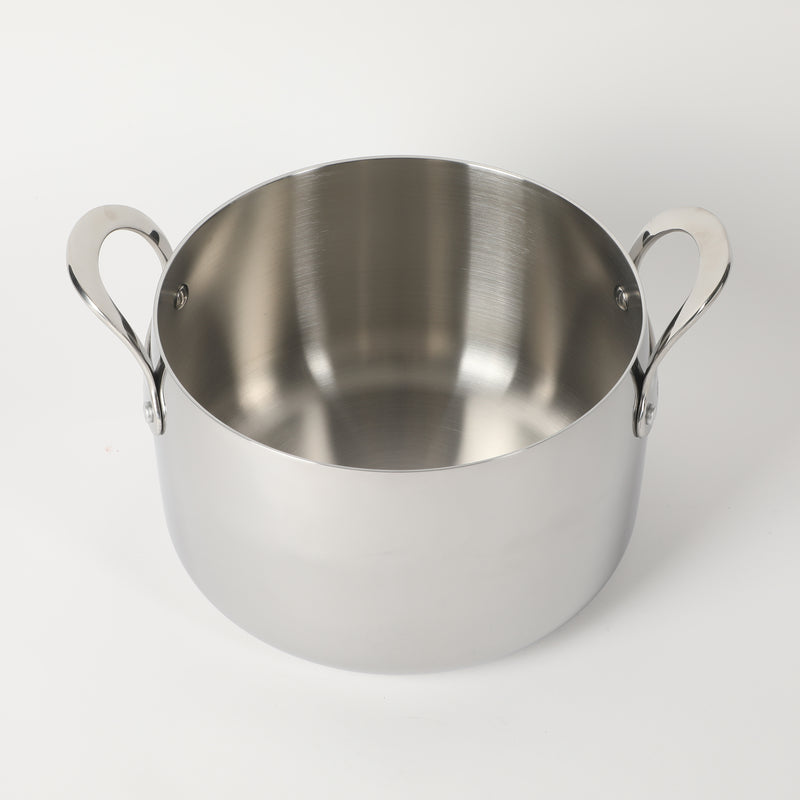 Bloomhouse 8qt Triply Stainless Steel Stock Pot W/ Stainless Steel Lid - White Ceramic Int - GBX w/ Remailer