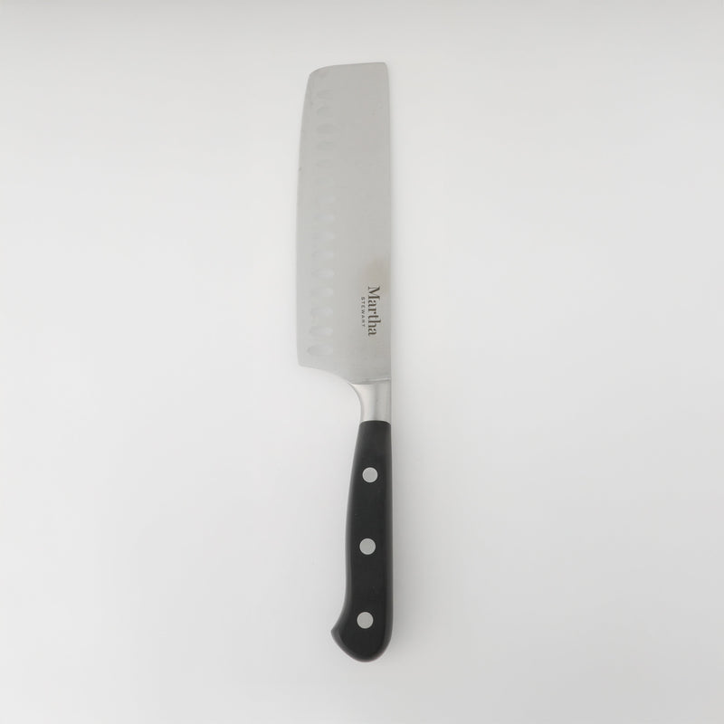 Martha Stewart Carverton 6" Stainless Steel Nakiri Knife - Black - Traditional Shape - ABS Forged Handle - Gift Box w/ Remailer