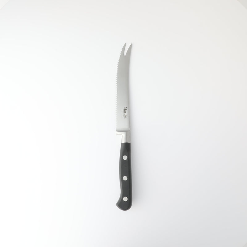 Martha Stewart Carverton 2pc Stainless Steel Tomato Knife & Bird Beak Knife - Black - Traditional Shape - ABS Forged Handle - Gift Box w/ Remailer