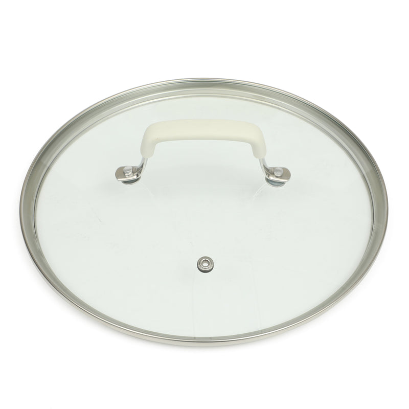 Martha Stewart Heathland 4.4qt Aluminum Dutch Oven w/ Lid - Linen - Taper Shape - Off White Ceramic Interior - Induction - Silicone Handle - T-Box