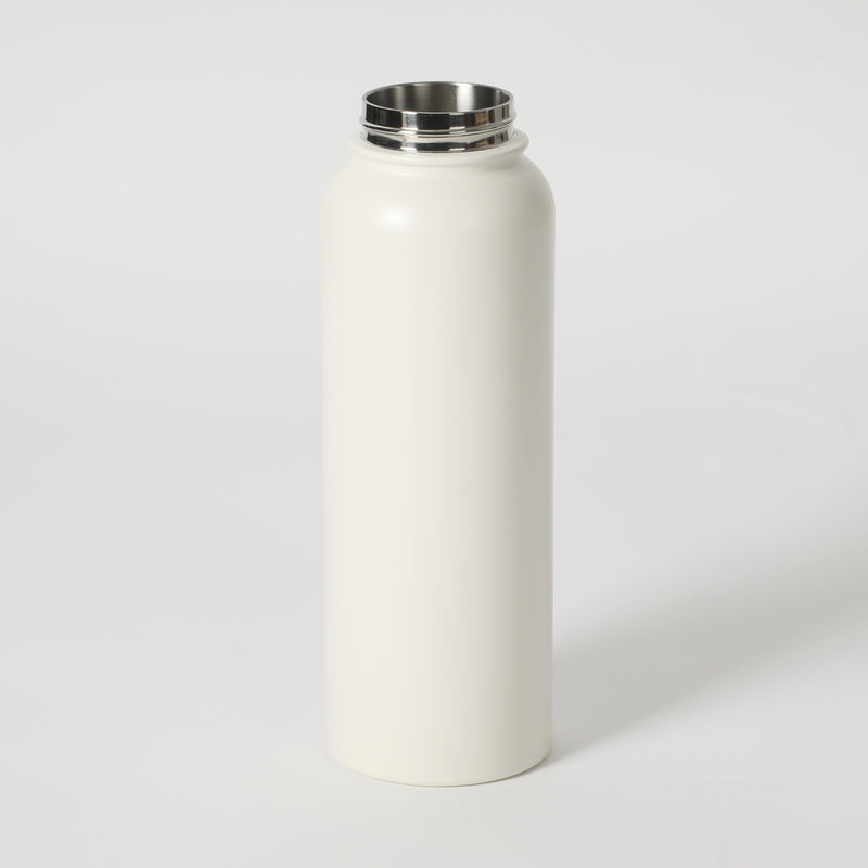 Gibson Home Marina 38oz Stainless Steel Thermal Bottle w/ Lid - Double Wall - Matte - Cream - Color Sleeve