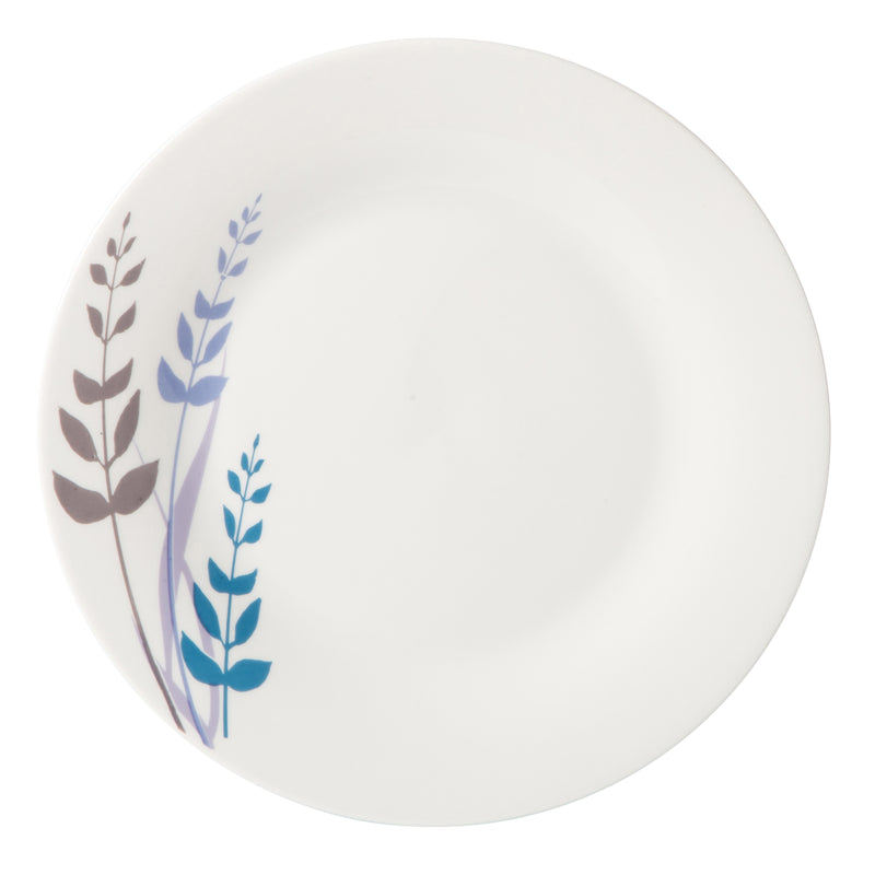 Gibson Home Blue Leaves 12pc Dinnerware Set -Decorated - Fine Ceramic - Gift Box