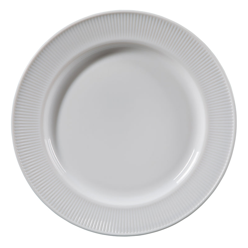 Gibson Home Swanton 12pc Opal Glass Dinnerware Set - White - Embossed - Gift Box