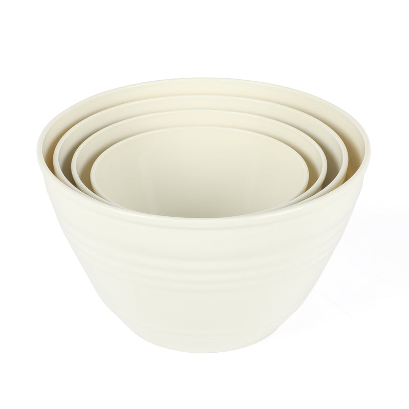 Martha Stewart Hoyt 8pc Mixing Bowl Set w/ Lid - Taupe - Round - PP & LLPE - Gift Box