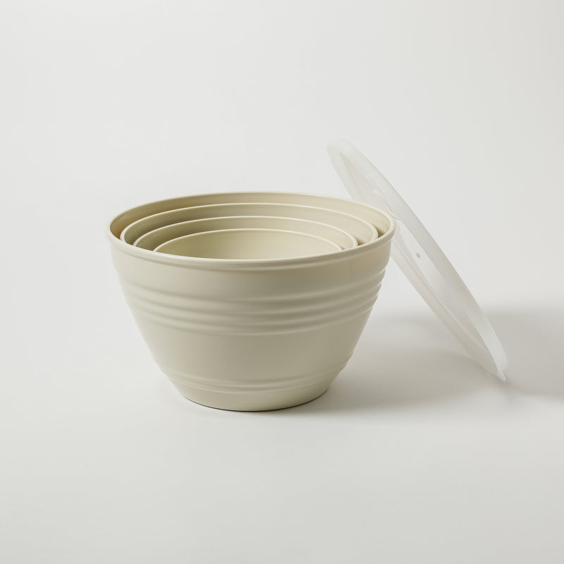 Martha Stewart Hoyt 8pc Mixing Bowl Set w/ Lid - Taupe - Round - PP & LLPE - Gift Box