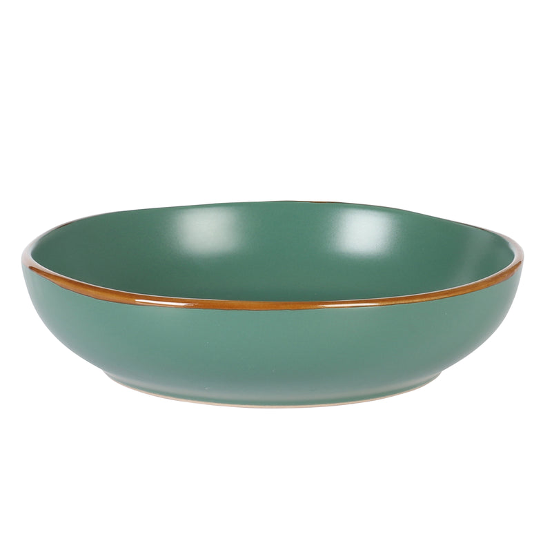 Gibson Home Hazeltine 16 pc Double Bowl Stoneware Dinnerware Set - Solid Color - Factory Remailer