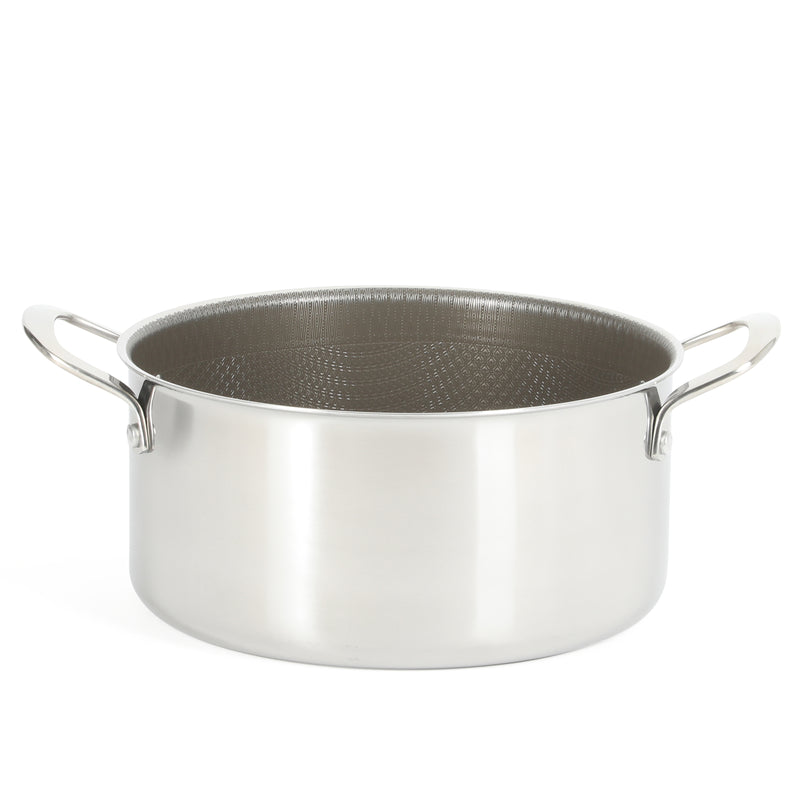 Martha Stewart Badgley 10pc Tri-Ply Stainless Steel Cookware Set - Etching Ceramic Non-Stick Interior - Stainless Steel Handle - Gift Box w/ Remailer