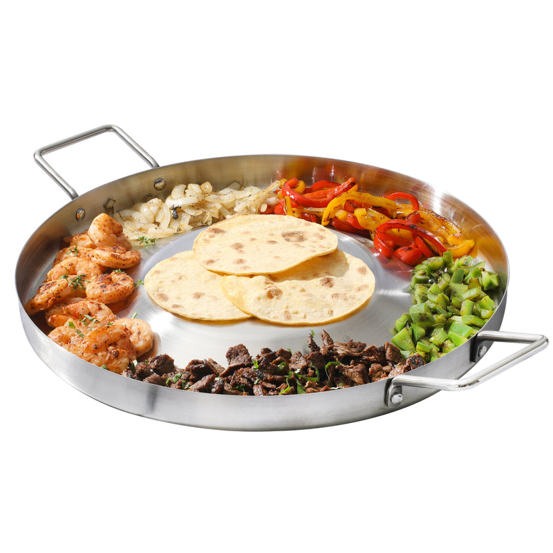 Oster Sangerfield 15.75" Stainless Steel Convex Comal w/ Handles - Brushed - Open Stock  Color Label