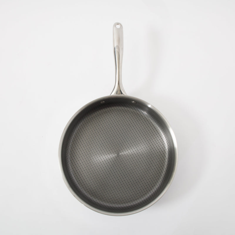 Oster Modessa 4.5qt Tri-Ply Stainless Steel Sauté Pan w/ Glass Lid - Etching Nonstick Interior - Long Handle - Color Sleeve